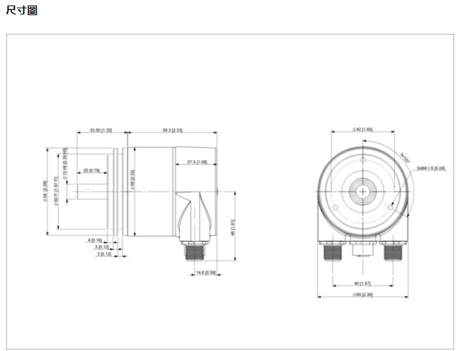 旋轉編碼器尺寸圖
